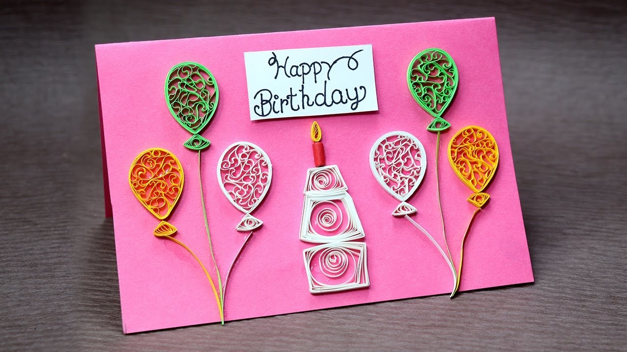 DIY Birthday Card for Beginners - Very Easy Quilling 