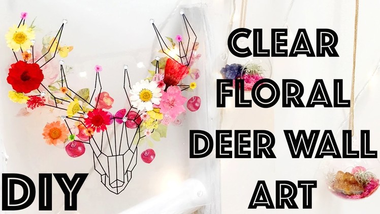 DIY: Clear Stag.Deer Floral Wall Art