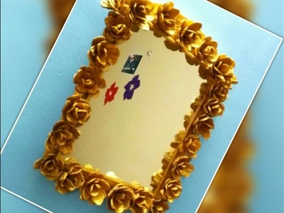 DIY Craft - Mirror decoration using EGG Carton flowers