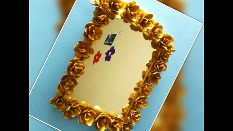 DIY Craft - Mirror decoration using EGG Carton flowers