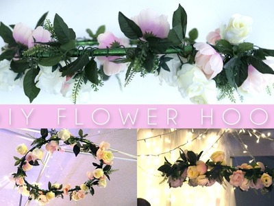 DIY Hanging Flower Wreath. Hula Hoop | Pinterest Party Decor!
