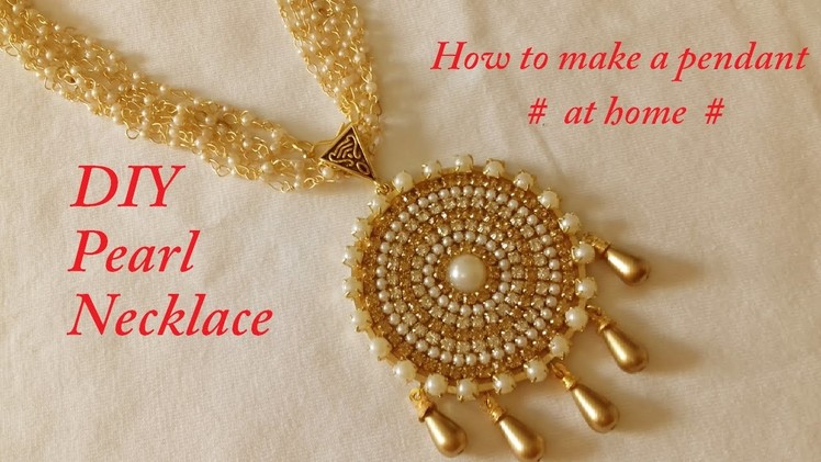 DIY || How to make Bridal Pearl Necklace || made out of paper || DIY paper Tutorial