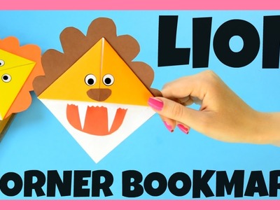 DIY Lion Corner Bookmarks - easy origami corner bookmark idea