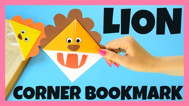 DIY Lion Corner Bookmarks - easy origami corner bookmark idea
