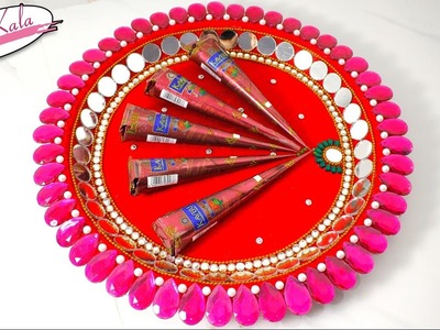 DIY Mehndi thaal Decoration idea for wedding | wedding crafts | Artkala 170