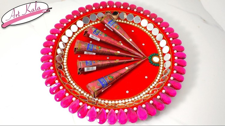 DIY Mehndi thaal Decoration idea for wedding | wedding crafts | Artkala 170