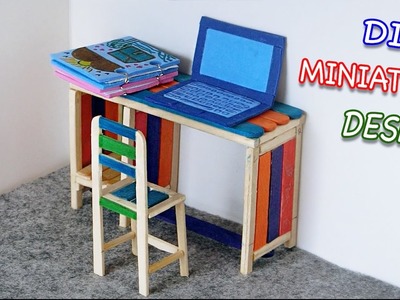 DIY Miniature Furniture | Desk Chair & Laptop | Popsicle stick crafts