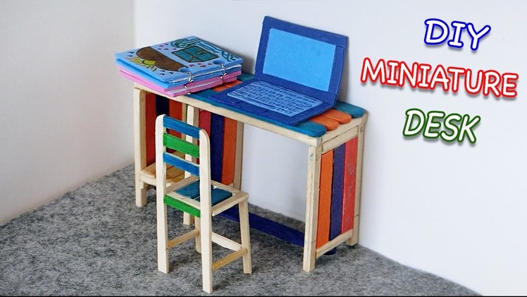 DIY Miniature Furniture | Desk Chair & Laptop | Popsicle stick crafts