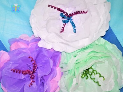 DIY paper flower baby shower. como hacer un flor de papel para babyshower