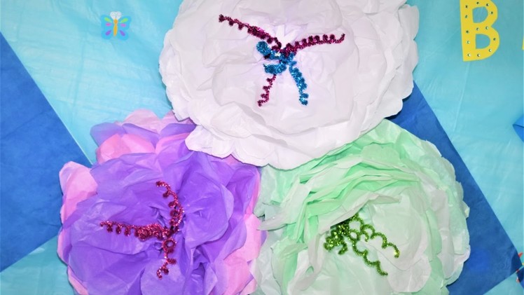 DIY paper flower baby shower. como hacer un flor de papel para babyshower