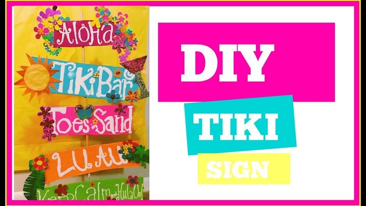 Diy Tiki Sign luau Moana Party Decor $5 or Less