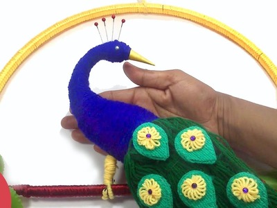 DIY Woolen Peacock Wall Hanging for Home Decoration