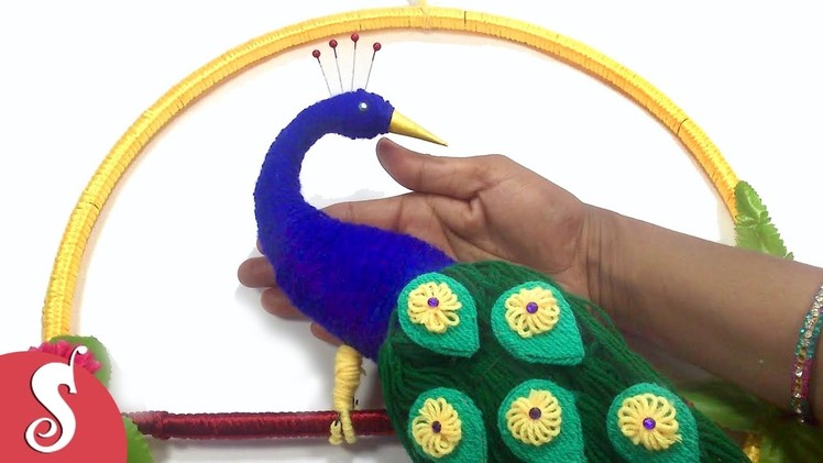 DIY Woolen Peacock Wall Hanging for Home Decoration