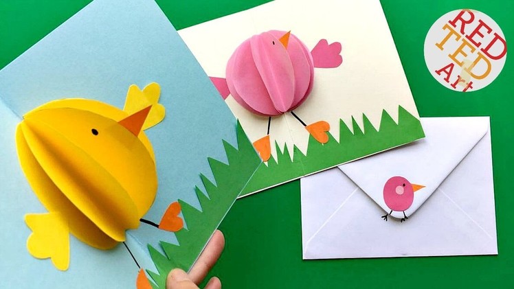 Easy Pop Up Chick Card - 3D Easter Card DIY - Cute & Easy