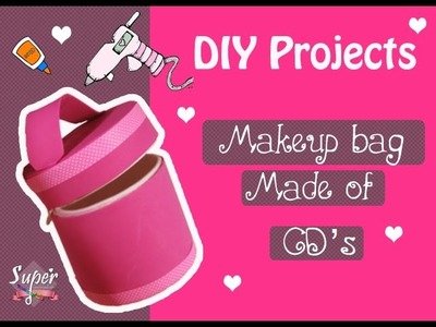 How To Make a Makeup Bag Made Of CD's No-Sew -DIY.طريقه عمل شنطه مكياج جميله و سهله  من السيديهات
