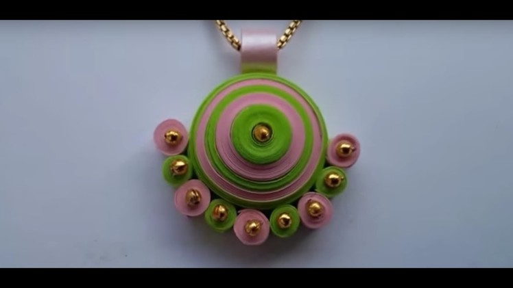 How to make quilling pendant easily at home l DIY l quilling paper pendant tutorial step by step l
