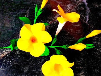 Paper Flower Golden Trumpet \ Allamanda (flower # 138)