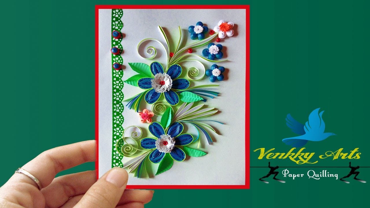 Paper Quilling Art, Step by Step Quilling Flower Designs On Birthday