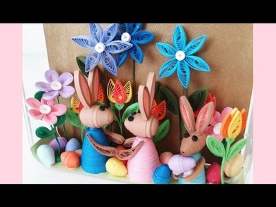 Paper Quilling Easter Bunny Family 3D Learning Video