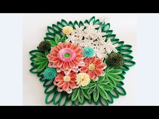 Paper Quilling Flower for Wall Hanging Decoration 20. DIY Wall Decoration.Paper Flower Art
