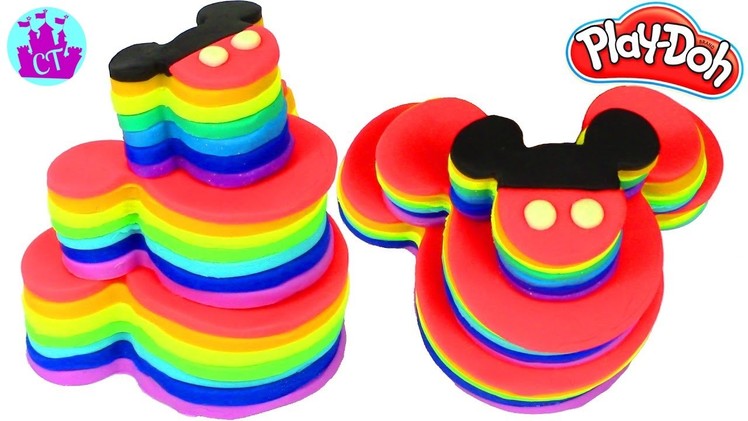 Play Doh Cake and Ice Cream Mickey Mouse Cake Rainbow Learning Diy Castle Toys