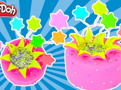 Play Doh Cake and Ice Cream-Star Cake-Rainbow Learning-Diy-Plastilina-y-Juguetes-Castle Toys