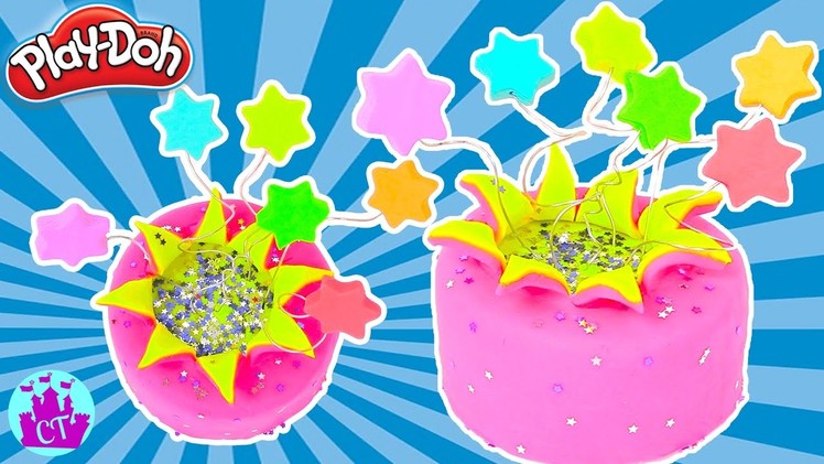 Play Doh Cake and Ice Cream-Star Cake-Rainbow Learning-Diy-Plastilina-y-Juguetes-Castle Toys