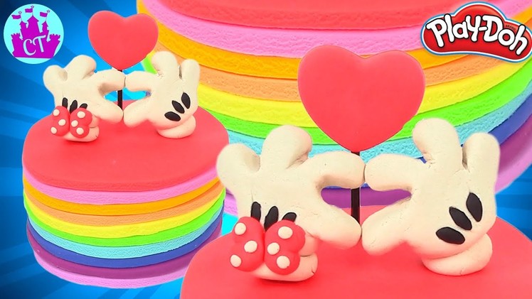 Play Doh Mickey Mouse and Disney Cake Rainbow Learning Diy Castle Toys