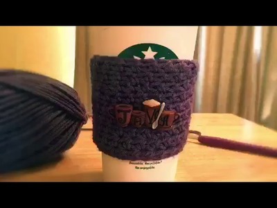 Simple DIY crocheted coffee sleeve