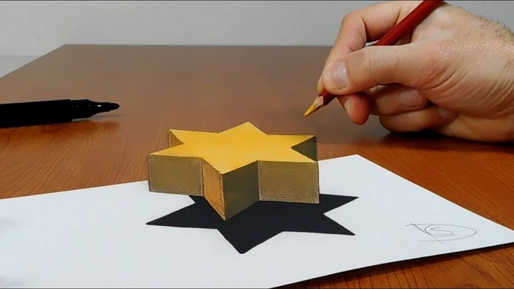 Try to do 3D Trick Art on Paper, Star