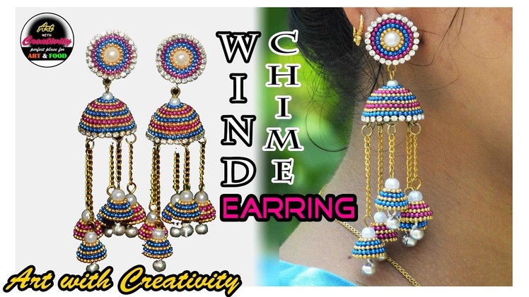 Wind Chime Jhumka | Quilling paper Earring | DIY | Art with Creativity 190