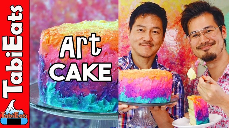 Abstract Rainbow Cake ( How to Make an Art Cake )