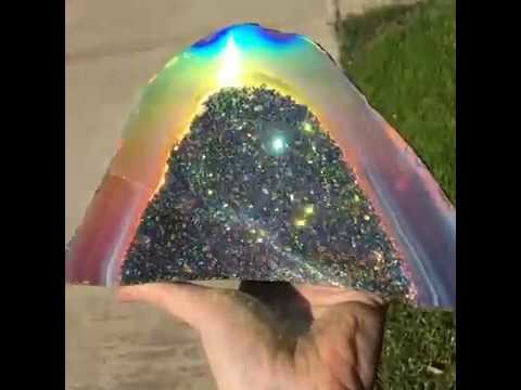 Beautiful Rainbow Crystal Reflects Light