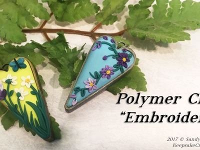 Clay Embroidery Pendants--Polymer Clay Faux Technique Tutorial