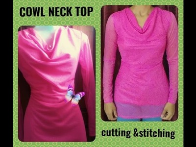 COWL NECK DRESS PATTERN CUTTING & SEWING IN HINDI