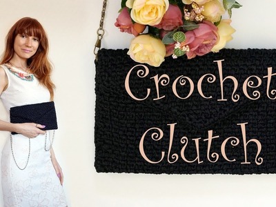 Crochet elegant black clutch bag  - Crochetka design studio - Story and presentation