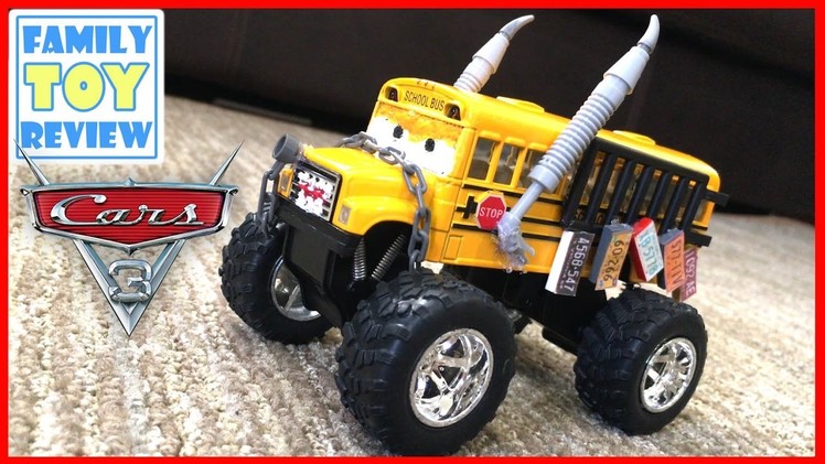 Disney Cars 3 Toys - DiY HOW TO MAKE Custom Miss Fritter Monster Truck School Bus Demolition Derby