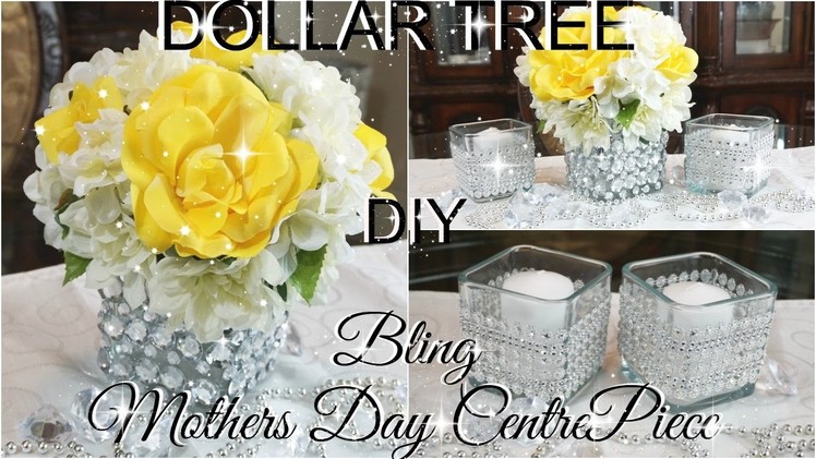 DIY DOLLAR TREE BLING MOTHERS DAY CENTREPIECE PART 3 PETALISBLESS ????