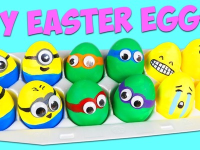 DIY Easter Eggs! How to Make Minions, Ninja Turtles, and Emoji Themed Easter Eggs!