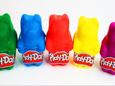 DIY Learn Colours Play Doh Sweet Gummy Bears Surprise Eggs Nursery Rhymes Daddy Finger molds