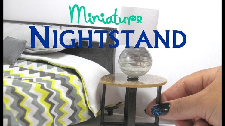 DIY Nightstand with Faux Granite Top Bedroom Miniature Furniture Dollhouse Furniture