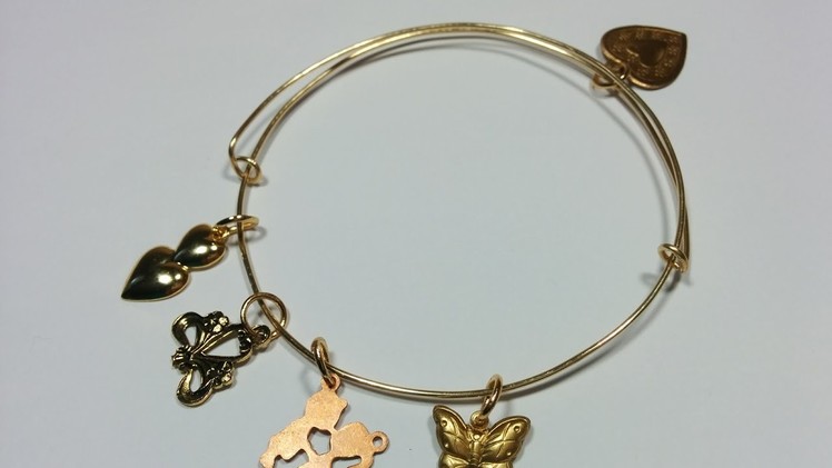 Easy DIY Adjustable, Expandable Bangle Charm Bracelet plus Easy Brass Cleaning