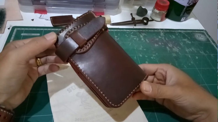 Handmade biker wallet leather by Surakan leather.