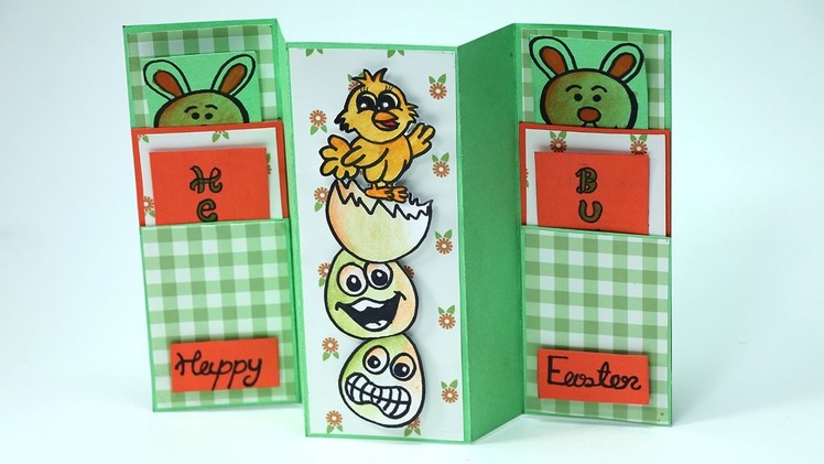 Handmade Easter Card - Triple Panel Standing Card Step by Step