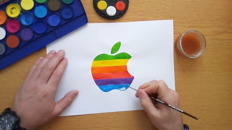 How to draw the Apple rainbow logo (Logo drawing)