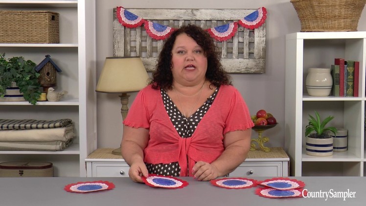 How to Make a Patriotic Doily Banner - A Country Sampler DIY Video