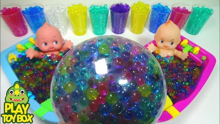 Orbeez DIY Play Baby Doll Bath Squishy Stretchy Slime Surprise eggs Learn Cars