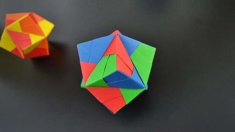 Origami: Stellated Octahedron (Sonobe 12 units) - Instructions in English (BR)
