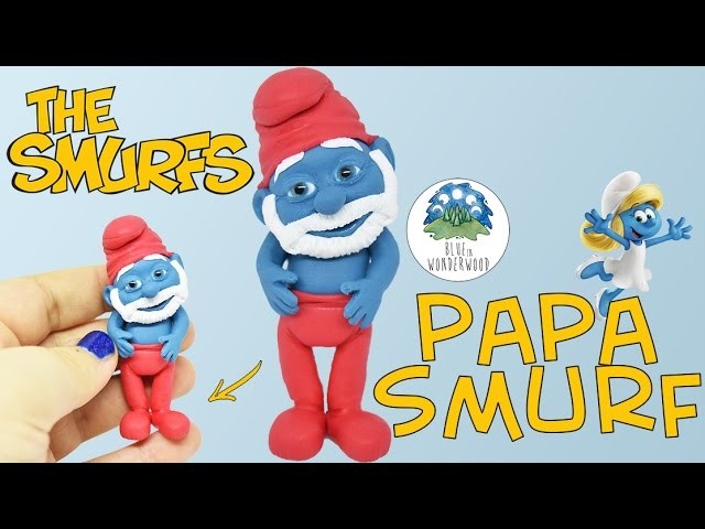 Papa Smurf from The Smurfs - Polymer Clay Tutorial - Blue in Wonderwood
