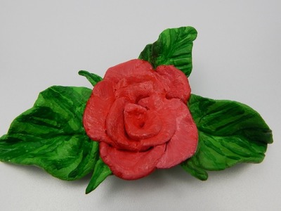 Air dry modelling clay rose DIY red rose decoration flower